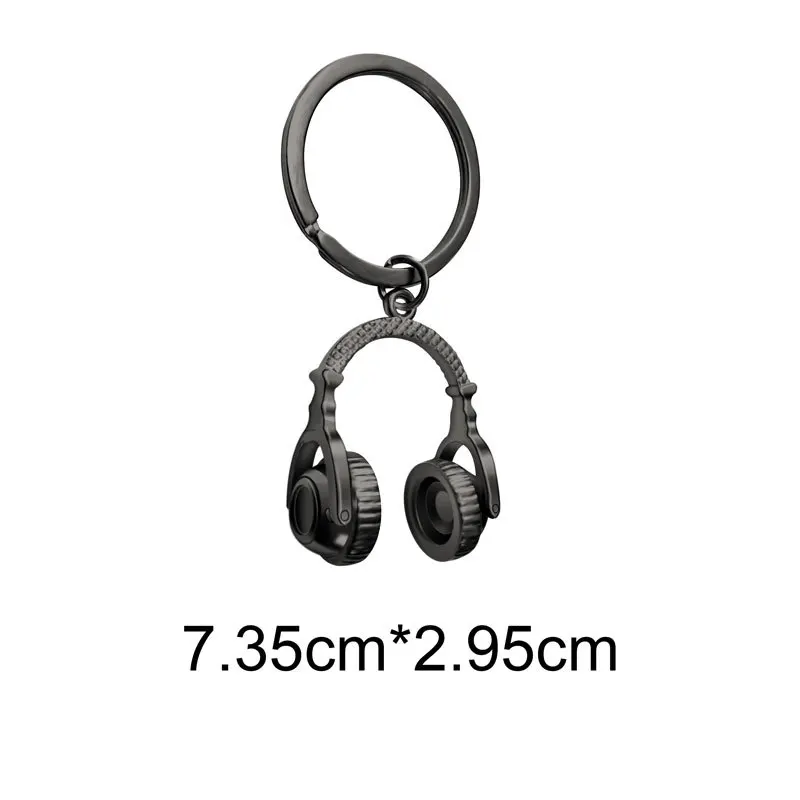 New Music Headset Keychain Microphone Guitar Key Ring Singer Key Chains For Women Men DIY Handmade Jewelry Party Gifts