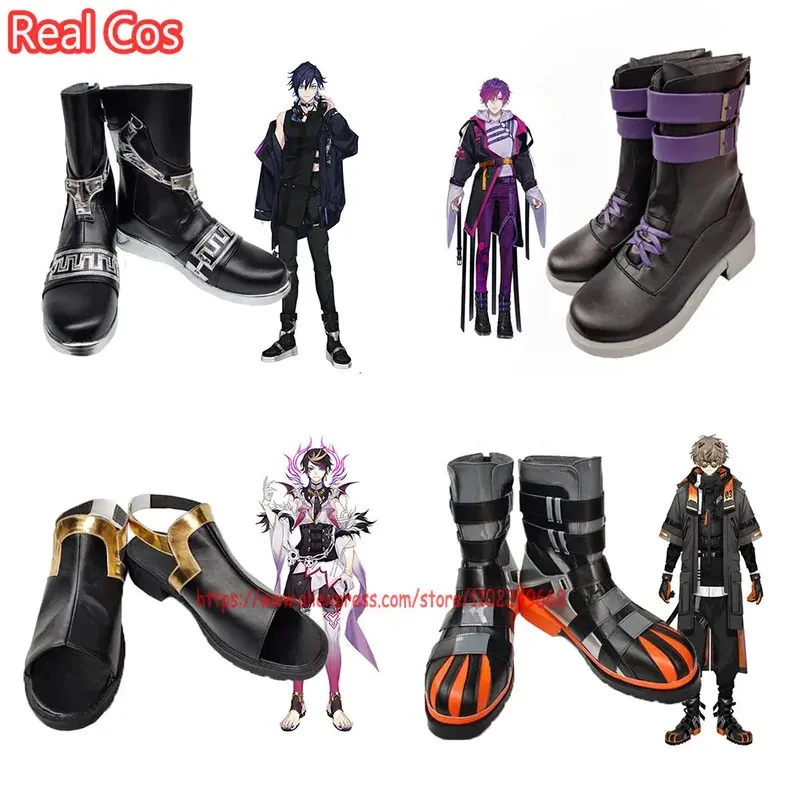 

RealCos Vtuber Noctyx Uki Violeta/Shu Yamino/Alban Knox/Yugo Asuma Обувь для косплея Сапоги Костюм на Хэллоуин Женская и мужская игровая обувь