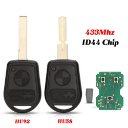 jingyuqin For BMW Z3 E31 E32 E34 E36 E38 E39 E46 Z3i Smart Remote Car Key 433Mhz PCF7935 Chip Fob 3 Buttons HU92 HU58 Blade