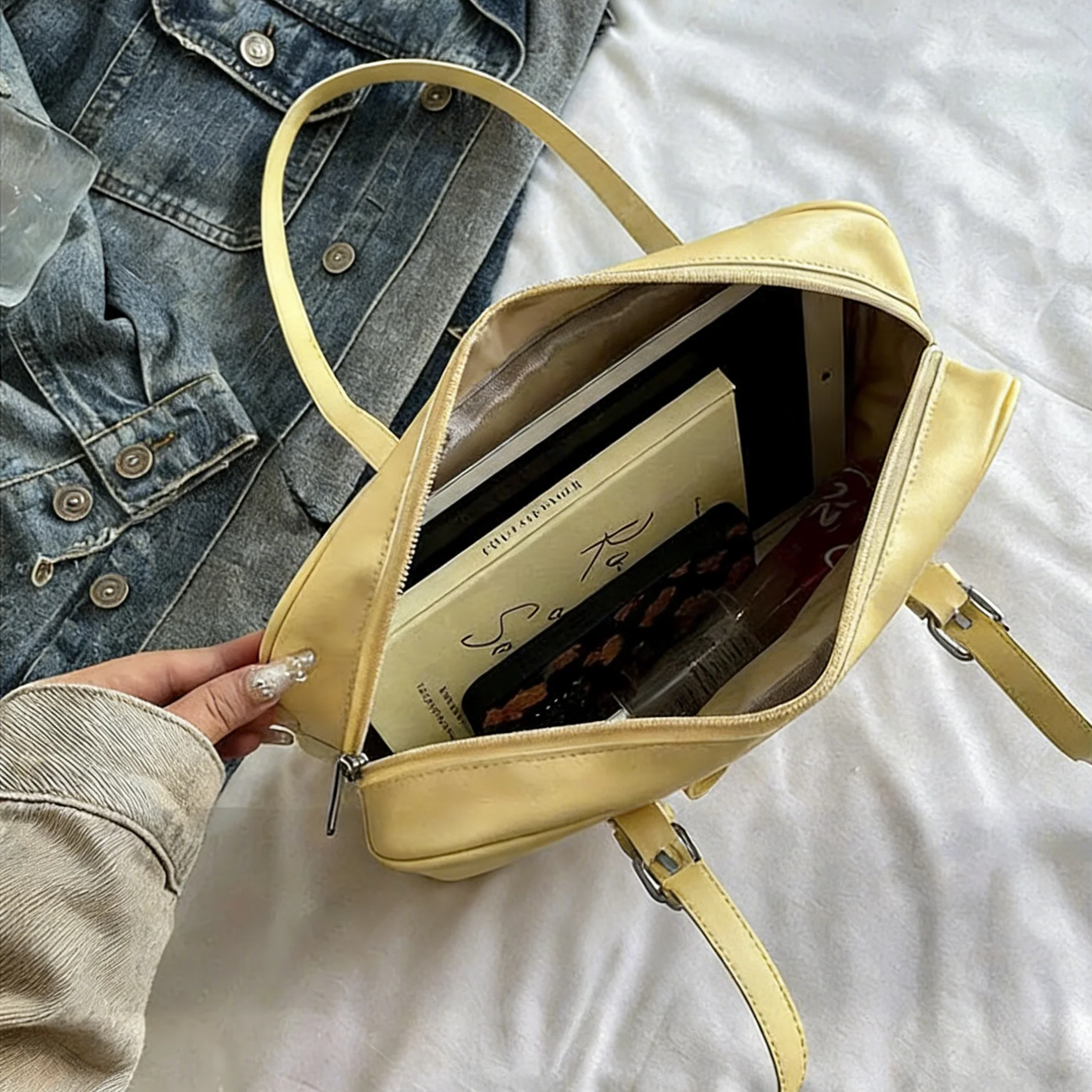 

Роскошная сумка для поездок на работу, модная корейская сумка через плечо, стильная женская сумка, вместительная женская сумка на плечо для ежедневных поездок и шопинга.