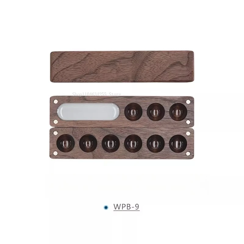8/9/18 Grid Solid Wood Mini Travel Watercolor Pigment Box Art College Students Outdoor Sketching Portable Painting Supplies Tool - view 6