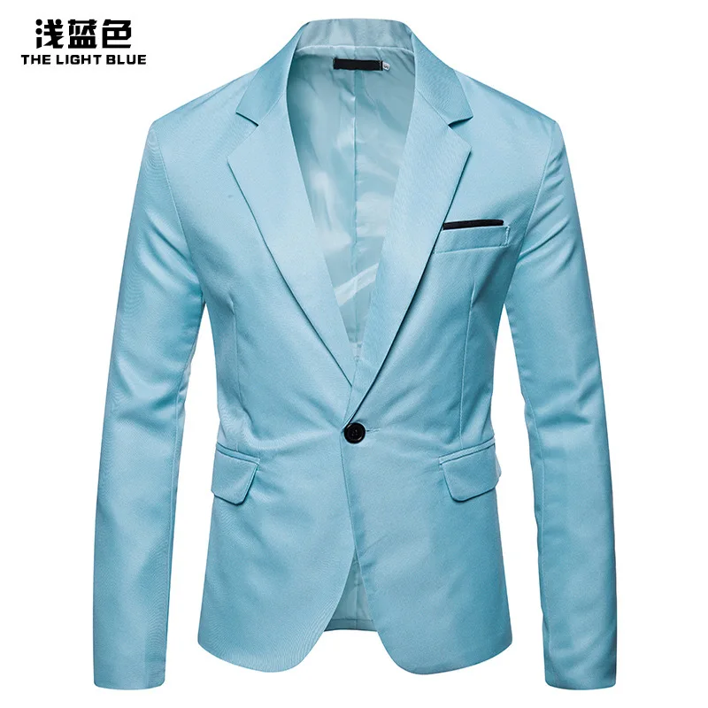 

O225Suit side slit solid color European and American large size small suit Amazon top jacket men