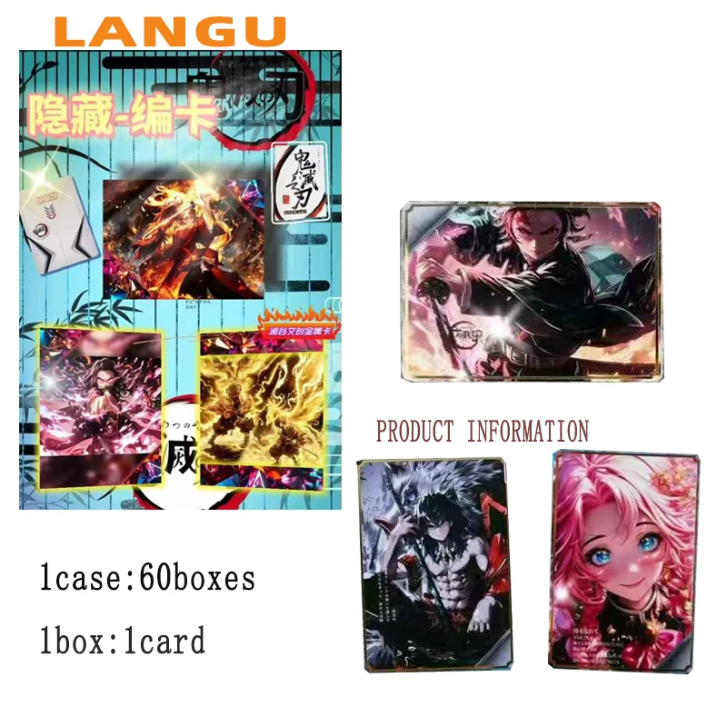 

New Original Demon Slayer Collection Cards Booster Box Wave 1 Metal Card Equisite Anime Playing Game Board Cards Kid Gift