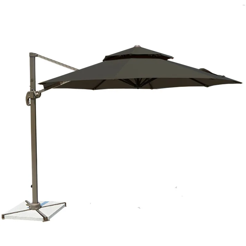 

Double top round courtyard umbrella, villa bungalow rain balcony traveler outdoor parasol replacement umbrella surface
