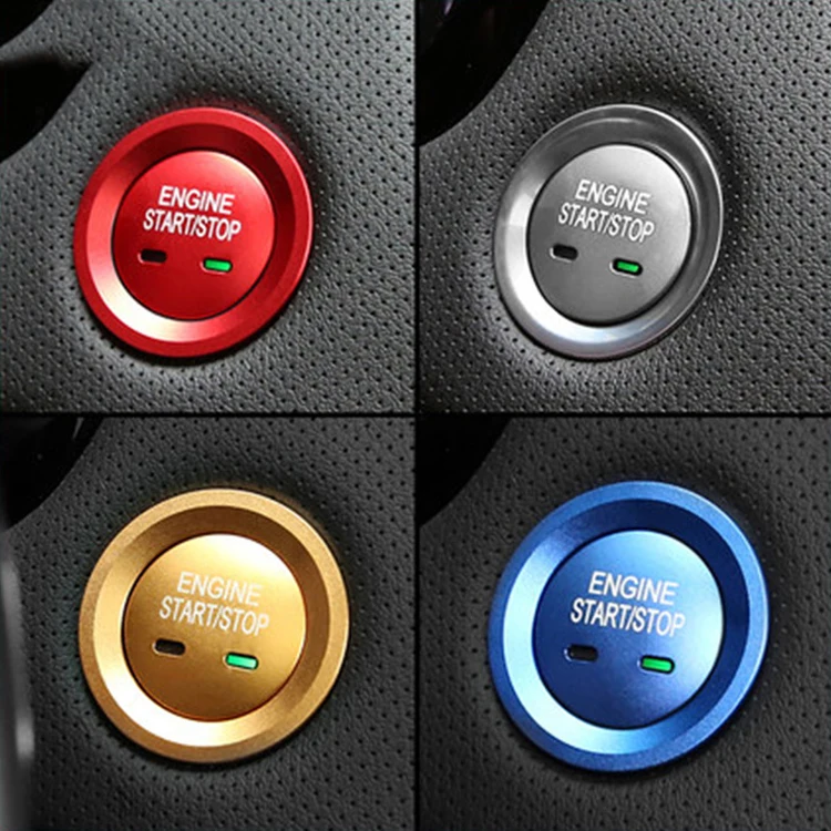 محرك بدء التوقف زر الديكور التصحيح الدائري ملصقات السيارات المعدنية لكاديلاك CT5 CT6 CTS XT5 XTS الملحقات الداخلية الكسوة