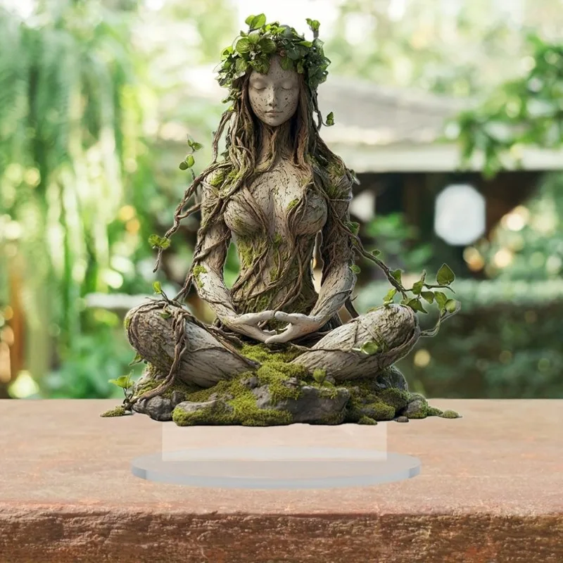 Tree Elf Garden Wooden Pile Fairy Garden Wooden Pile Decoration Acrylic Courtyard Logo 2D Garden Courtyard Lawn Decoration