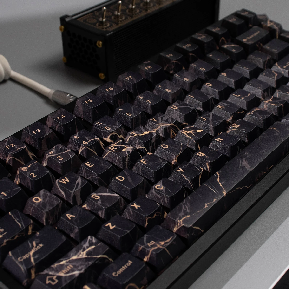 Keycaps in marmo nero PBT 129 tasti Cherry Creative per tastiere meccaniche 60/84/98/108