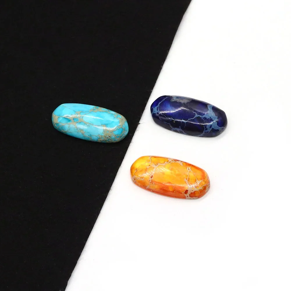 

Color-Dyed Oval Natural Imperial Stone Polished Holeless Loose Cabochon Beads 12x25mm DIY Necklace Earrings Jewelry Accessories