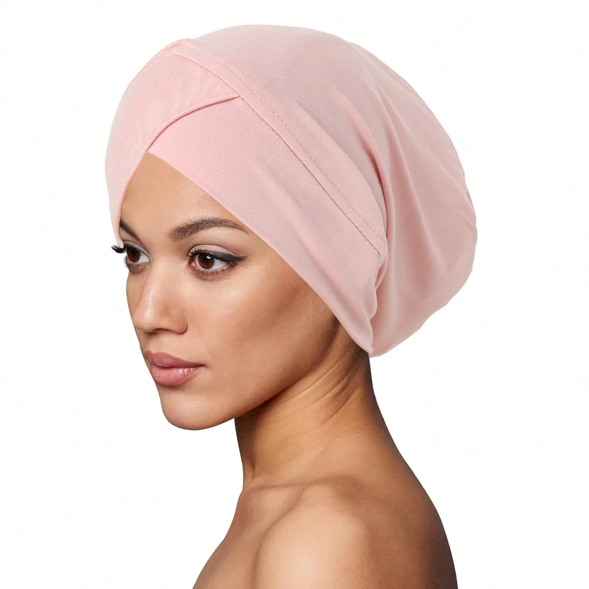 New Forehead Cross Hat Solid Color Elastic Muslim Hijab Chemo Beanie Bonnet Hair Loss Underscarf Turban Head Wrap Turbante Mujer