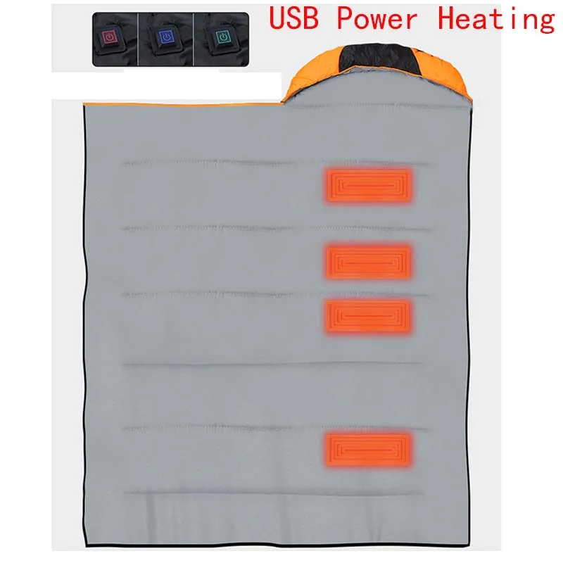 كيس نوم ساخن، وسادات تسخين متعددة USB لدعم الطاقة تعمل مع مصادر طاقة البطارية مع حقيبة مدمجة محمولة
