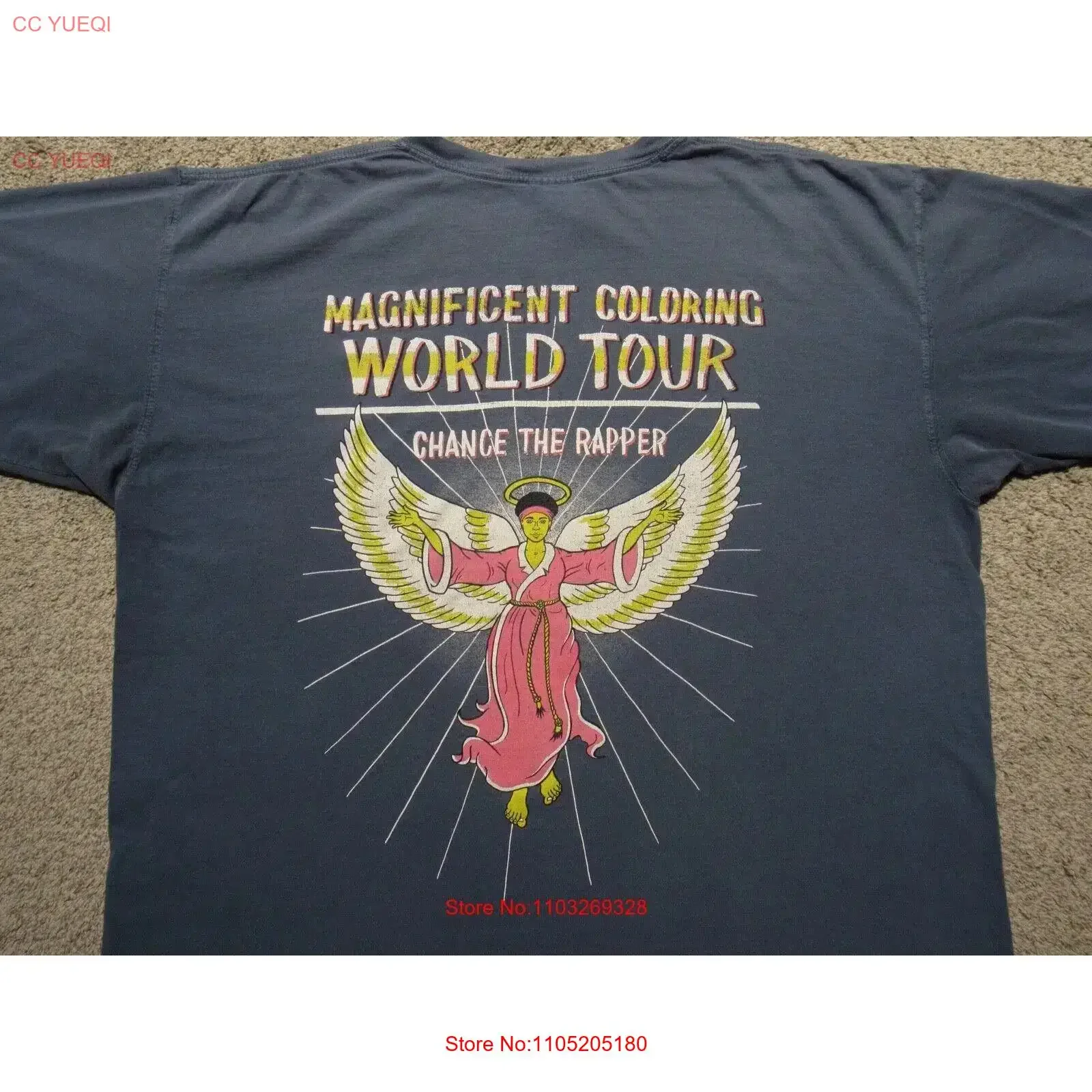 

CHANCE THE RAPPER Magnificent Coloring Tour ФУТБОЛКА Мужская XL 2-сторонняя ангельская концертная винтажная стираная модная уличная одежда