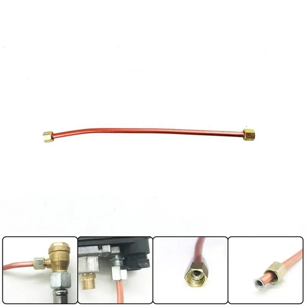 G1/8 200/400/600mm Hex Nut Air Compressor Copper Exhaust Tube Replacement Pipe For Male Thread Oil Pump Pneumatic Parts