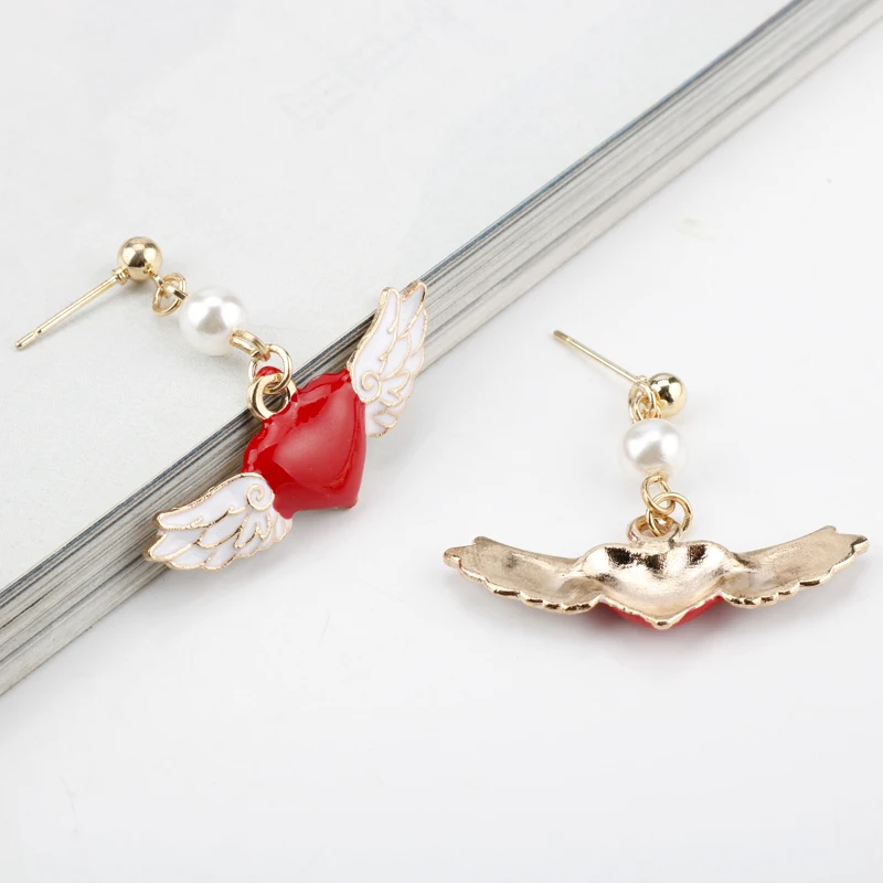 Anime SAILORMOON Earrings Cosplay Card Captor Time Key Moon Stick Crystal Pearl Dangle Earrings Kawaii Christmas Gift