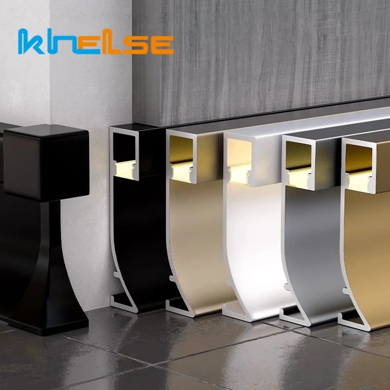 

DLA1211 H5/8cm LED Skirting Line Light Aluminium Profile Surface Mounted Metal Wall Baseboard Livingroom Aisle Decor Linear Lamp