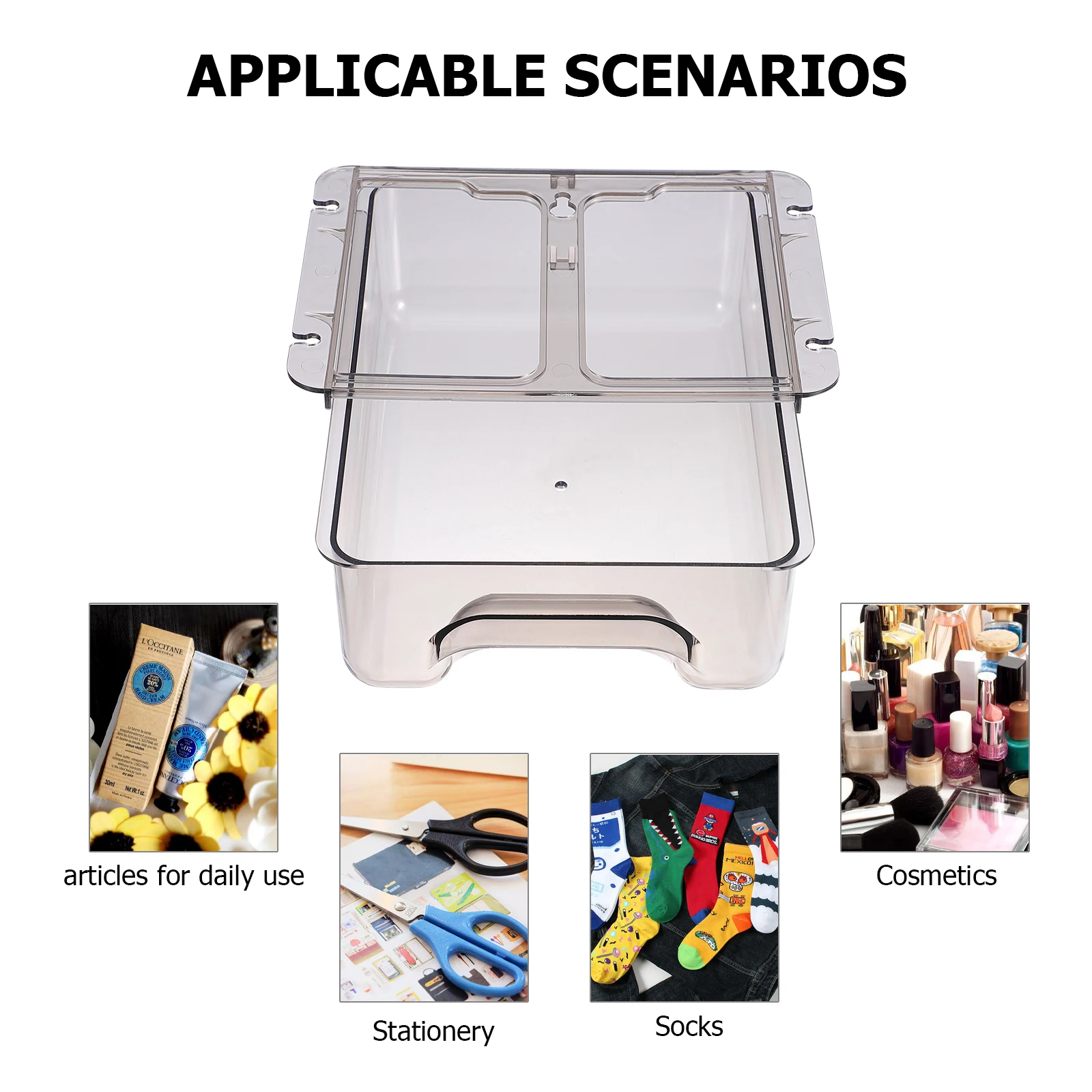 

Desk Drawer Storage Boxes Organizer Containers for Cables Office Supplies Stationery Under Desk Simple Appearance Solves Pen
