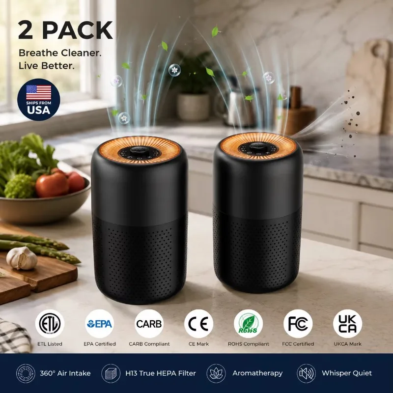 Desktop air purifier with aromatherapy night light to remove formaldehyde and dust from the bedroom