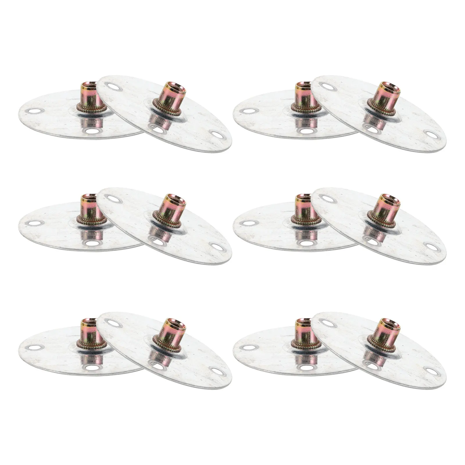 12Pcs Heavy Duty Iron Sofa Leg Mounting Plates M8 Flat Furniture Connector Brackets for Couch Stability DIY Repair Universal Fit