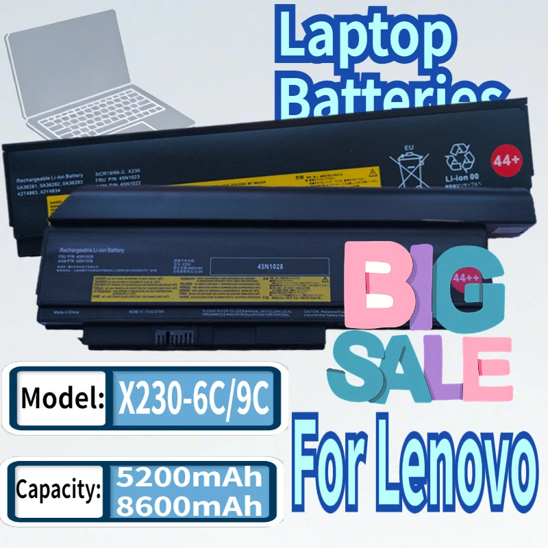 

45N1022 Laptop Battery For Lenovo Thinkpad X230 X230I 45N1025 45N1024 45N1033 45N1172 11.1V 5200mAh