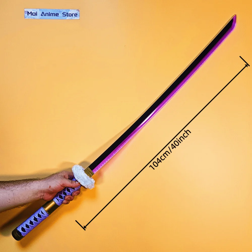 40in Roronoa Zoro Katana Anime Zoro Cosplay Prop Luminous Sword with Led Light Real Size Japanese Katana Sabre Unsharp Toy Gift