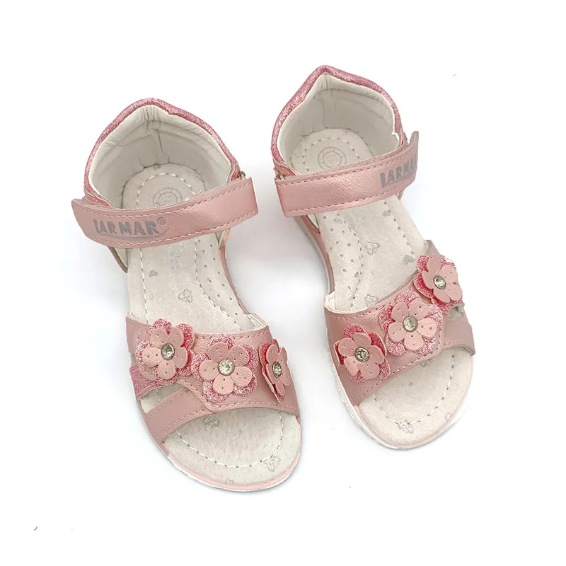 NEW Fashion 1 pair Orthopedic Leather Sandals Children girl shoes , super quality flower Kid Girl Sandals