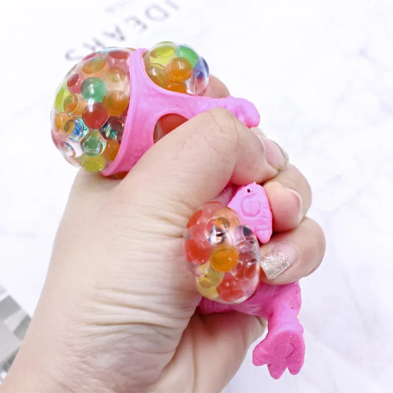 Novelty Dinosaur Mesh Ball Grape Squeeze Relief Autism Toys for Kids Sticky Antistress for Adult Stress Reliever Toy Gifts