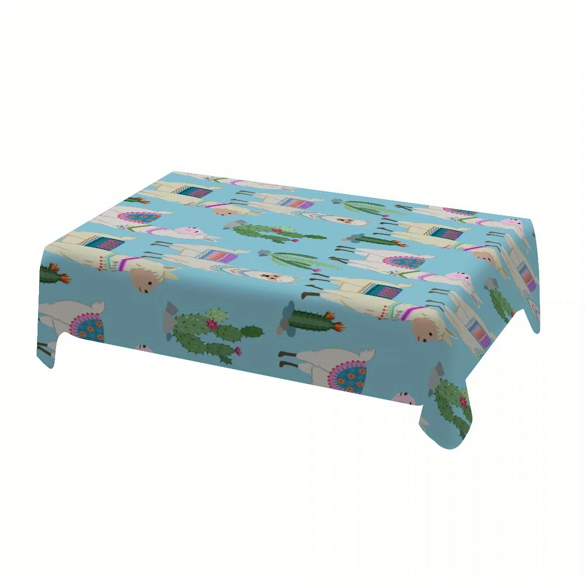 1PC Simple Style Alpaca Patterned Washable Tablecloth, Embroidered Edging, Printed Tableclothxzj