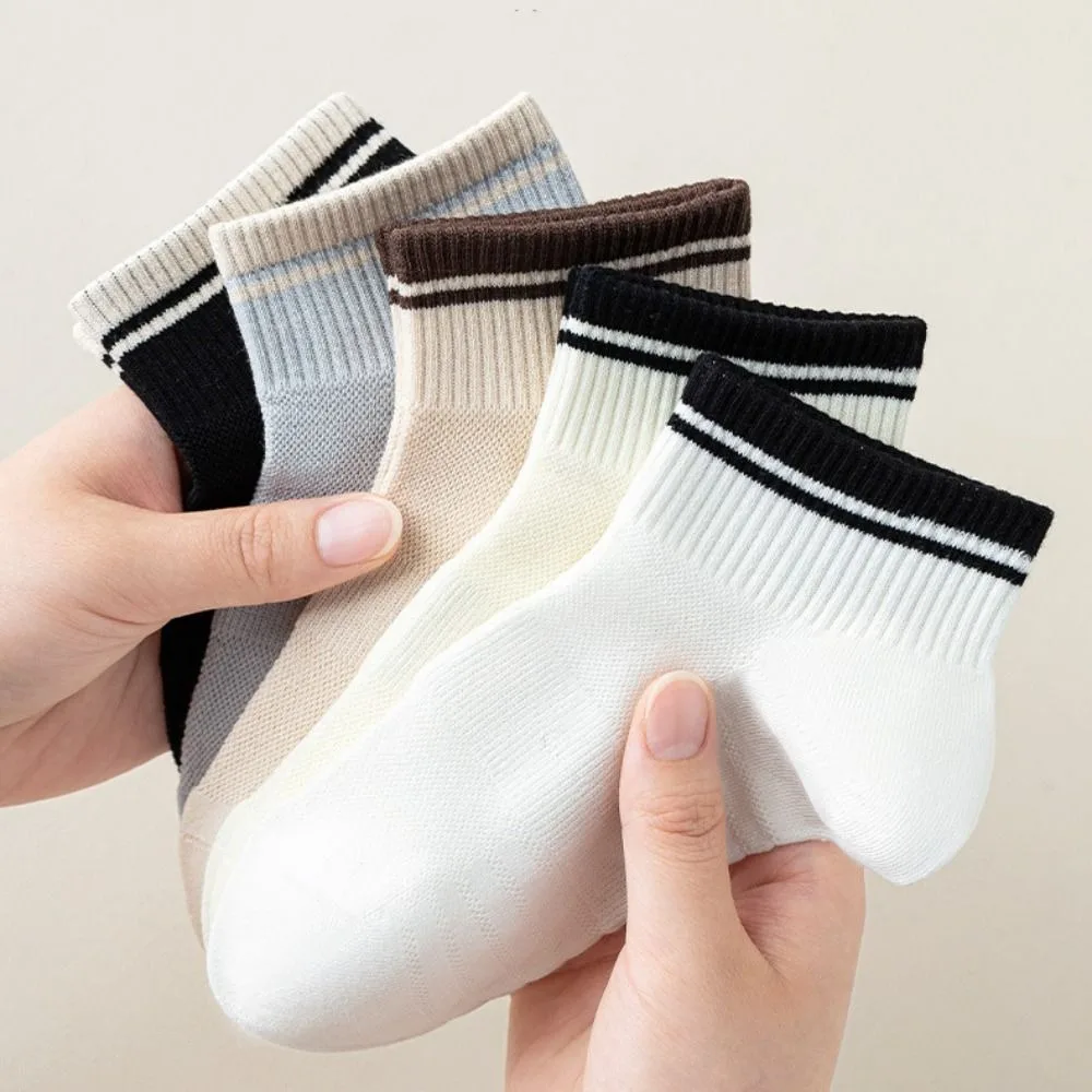 

10Pairs Comfortable Sweat Absorption Women Ankle Socks Anti Slip Breathable Mesh Thin Socks Hosiery Short Tube Socks Ladies Girl