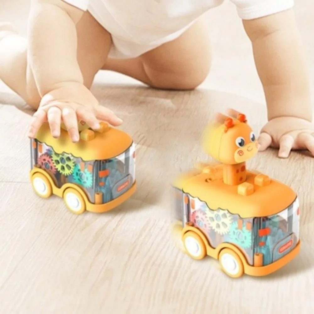 New Light Up Baby Animal Car Toys Visible Gear Push Gear Pull Back Car LED Toy Car Toddlers 1-3 Years