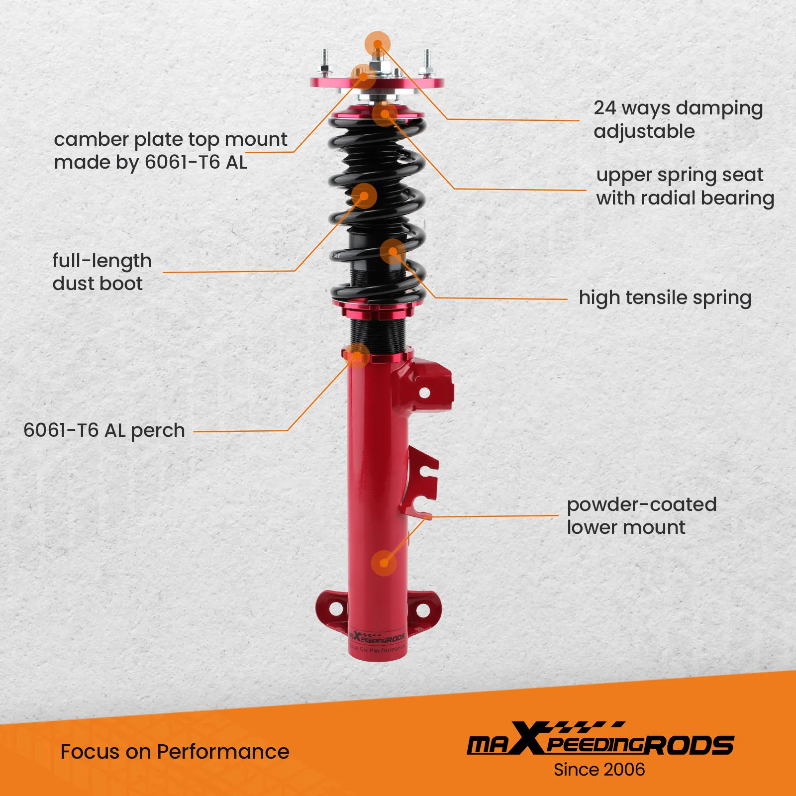 24-way coilover coilovers készlet számára BMW E36 318i 323i 325i 328i Orsó struts Árad vmiből Abbahagyás Begyeskedik