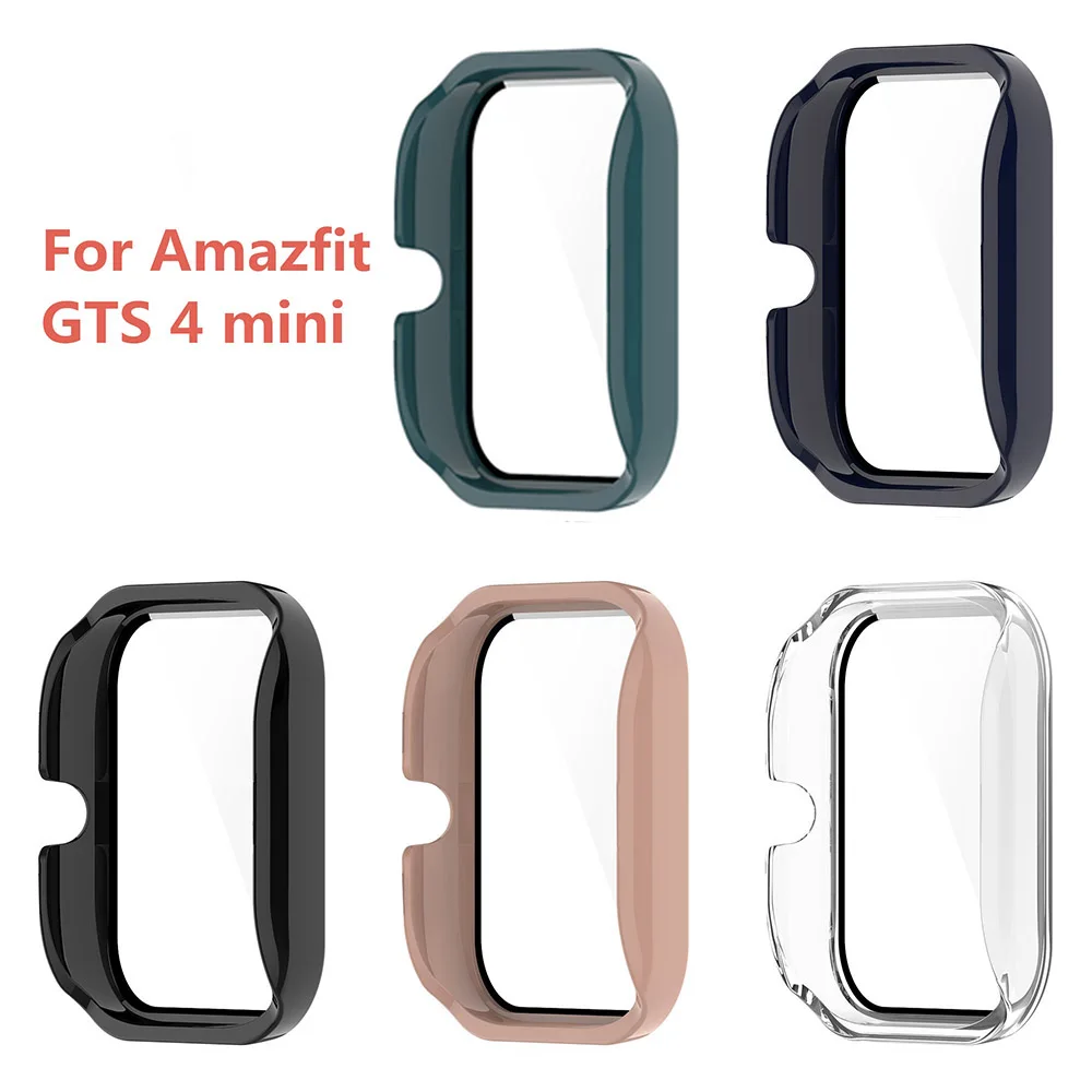 PC + Glass Protective Case for Huami Amazfit GTS 4 Mini Full Screen Protector Shell Bumper