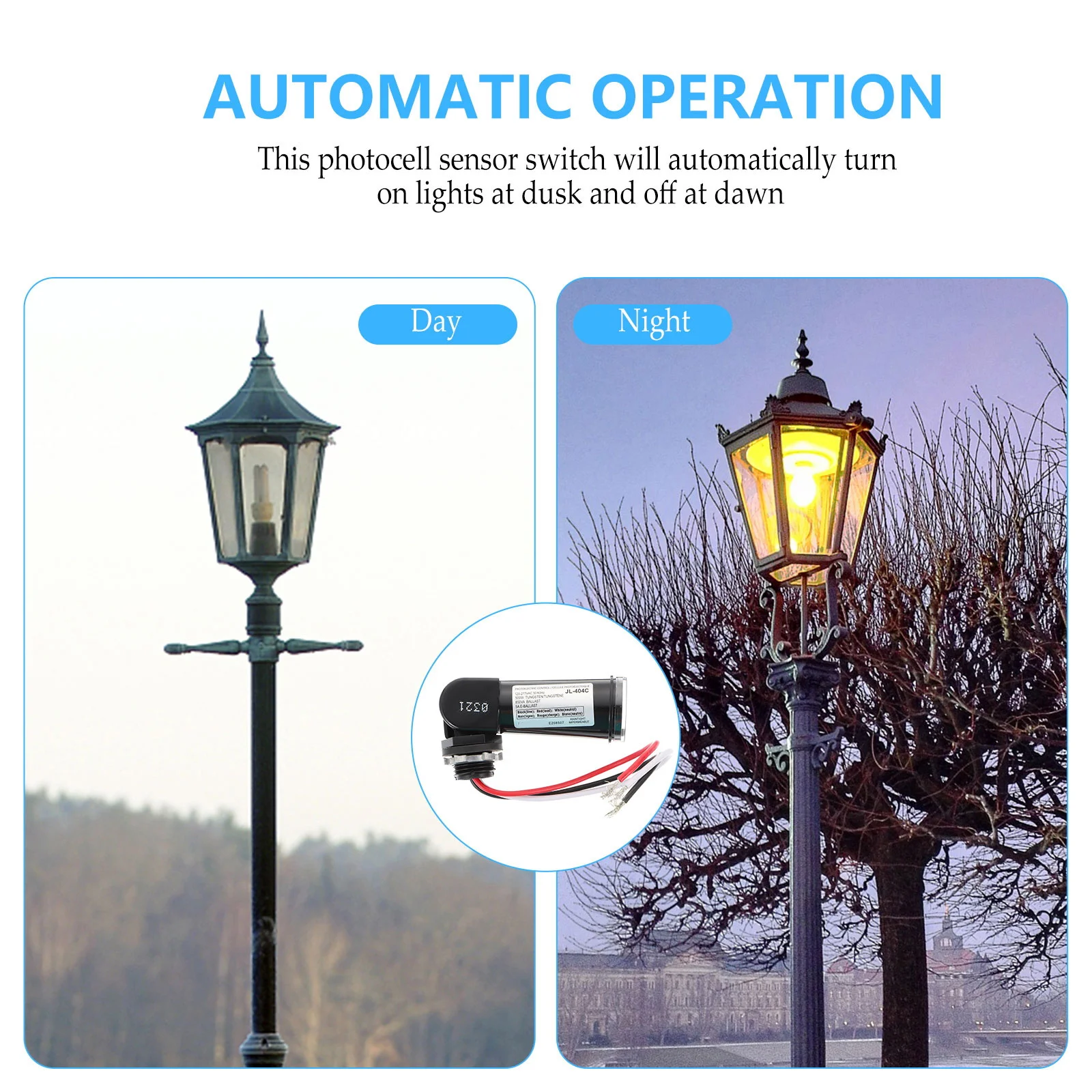 

2pcs 120-277V Led Waterproof Photoswitch Outdoor Light Sensor For Path Courtyard Stairs Durable Multi-Purpose Photoelectric