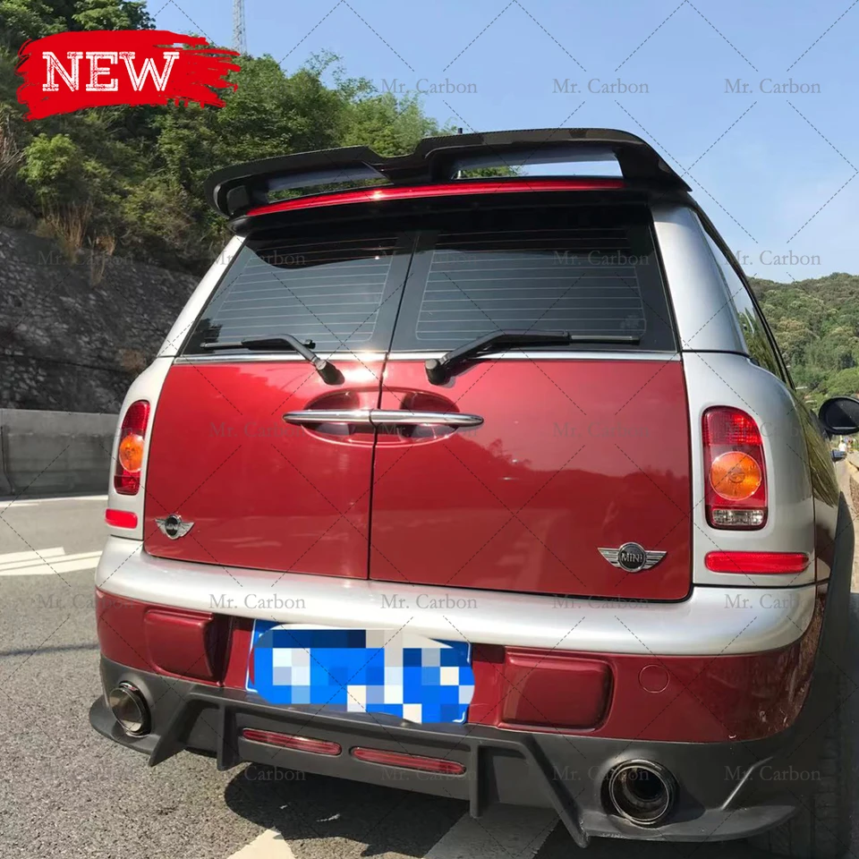 Rool用ミニR55 clubman cooper/s/jcw炭素繊維ガラススポイラートリム