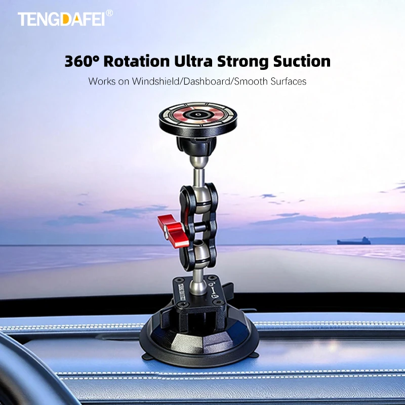 

Гибкий магнитный автомобильный держатель для телефона TENGDAFEI, совместимый с чехлами | Вакуумное крепление-присоска с регулировкой на 360° из алюминиевого сплава Smart