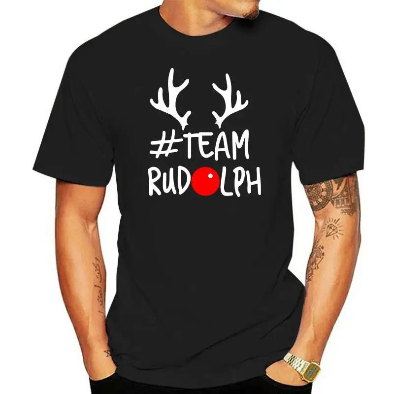 Team Rudolph Couple T Shirt Set for s Mens Christmas Gift Present Match Cotton Casual Shirt White Top