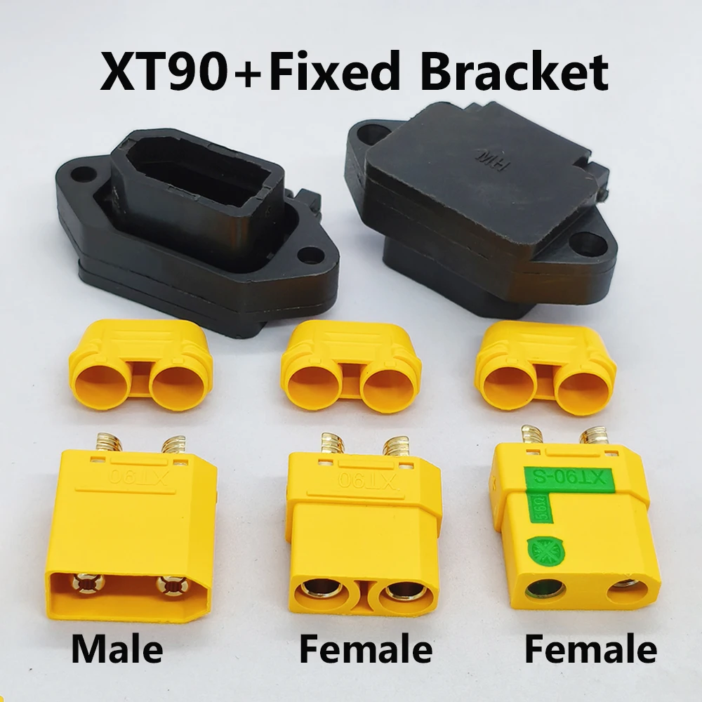 1 Stück XT90 Stecker-Buchse mit fester Halterung, T-Typ Stromanschluss für Elektroroller Lithium-Batterie Ladeanschlussgehäuse – Detail 1