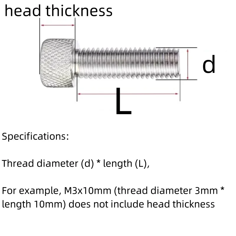 Śruby kciukowe M2 M2.5 M3 M4 M5 M6 M8 304 Głowica radełkowana ze stali nierdzewnej Śruba dokręcająca Okrągła śruba ręczna regulacyjna
