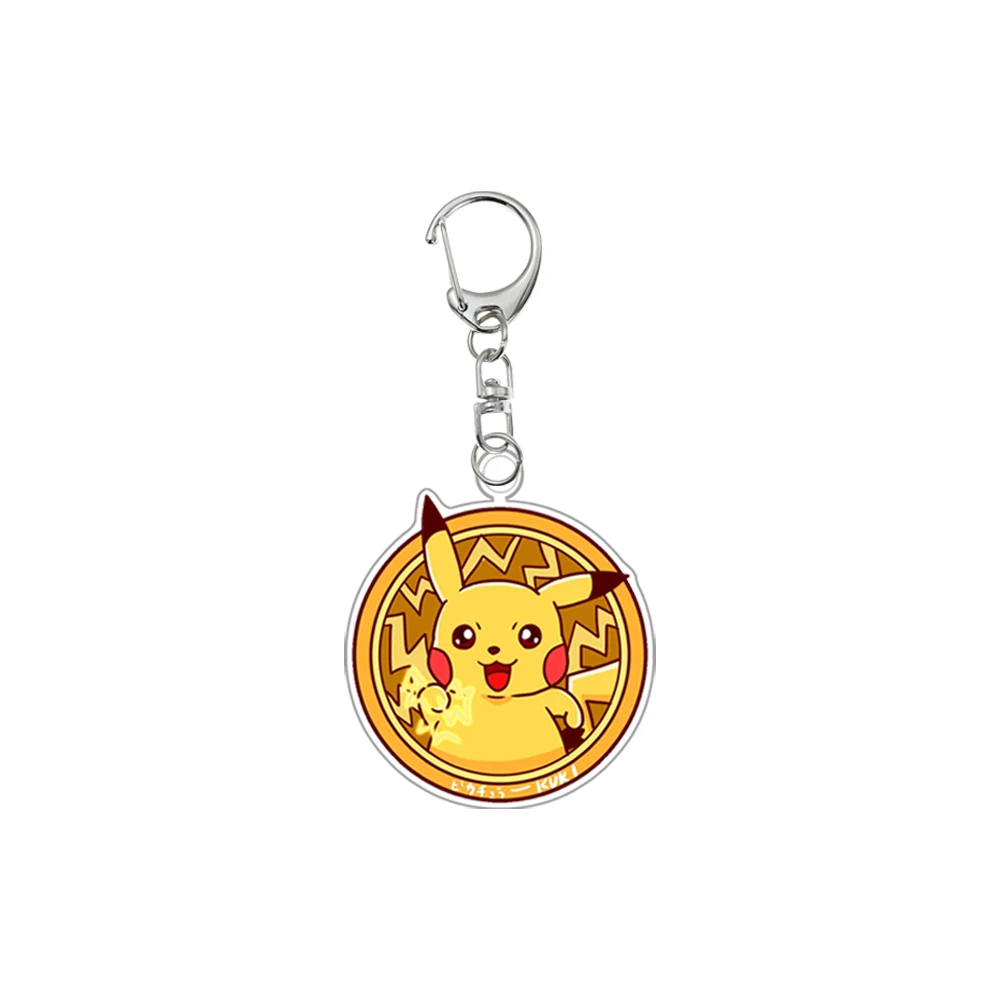 Pokemon Acrylic Keychain Gengar Charizard Psyduck Dedenne Togepi Meowth Anime Cartoon Pendant Key Chain Decoration Accessories