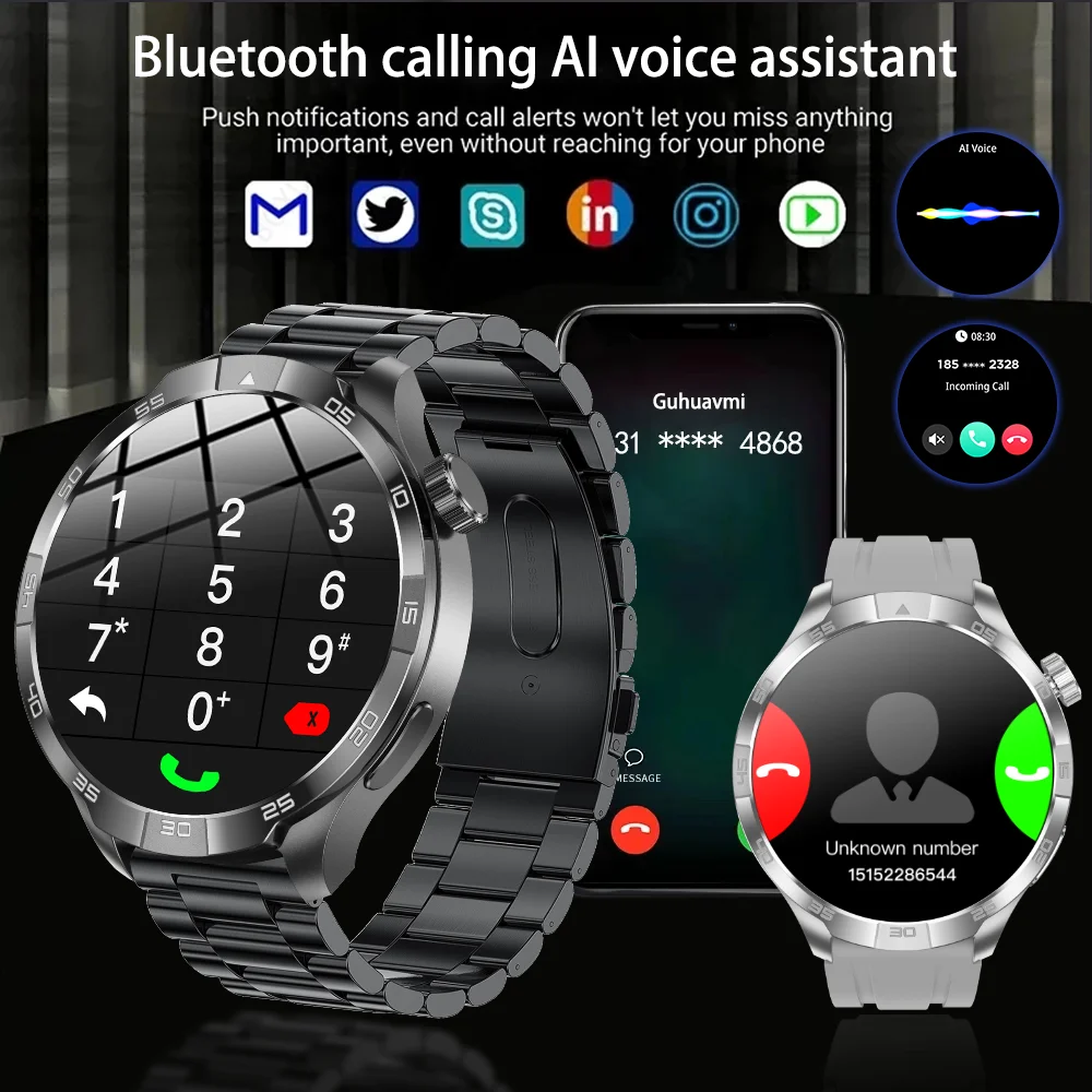 2025 جديد GT5 Pro نظام تحديد المواقع بوصلة رياضية SmartWatch الرجال 1.85 "AMOLED HD شاشة NFC IP68 مقاوم للماء بلوتوث دعوة Smartbracelet امرأة