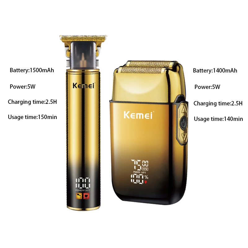 Kemei 2131 Electric Hair Clippers Foil Shavers Barber Grooming Hairdressing Set Professional Rechargeable Wireless Hair Trimmer