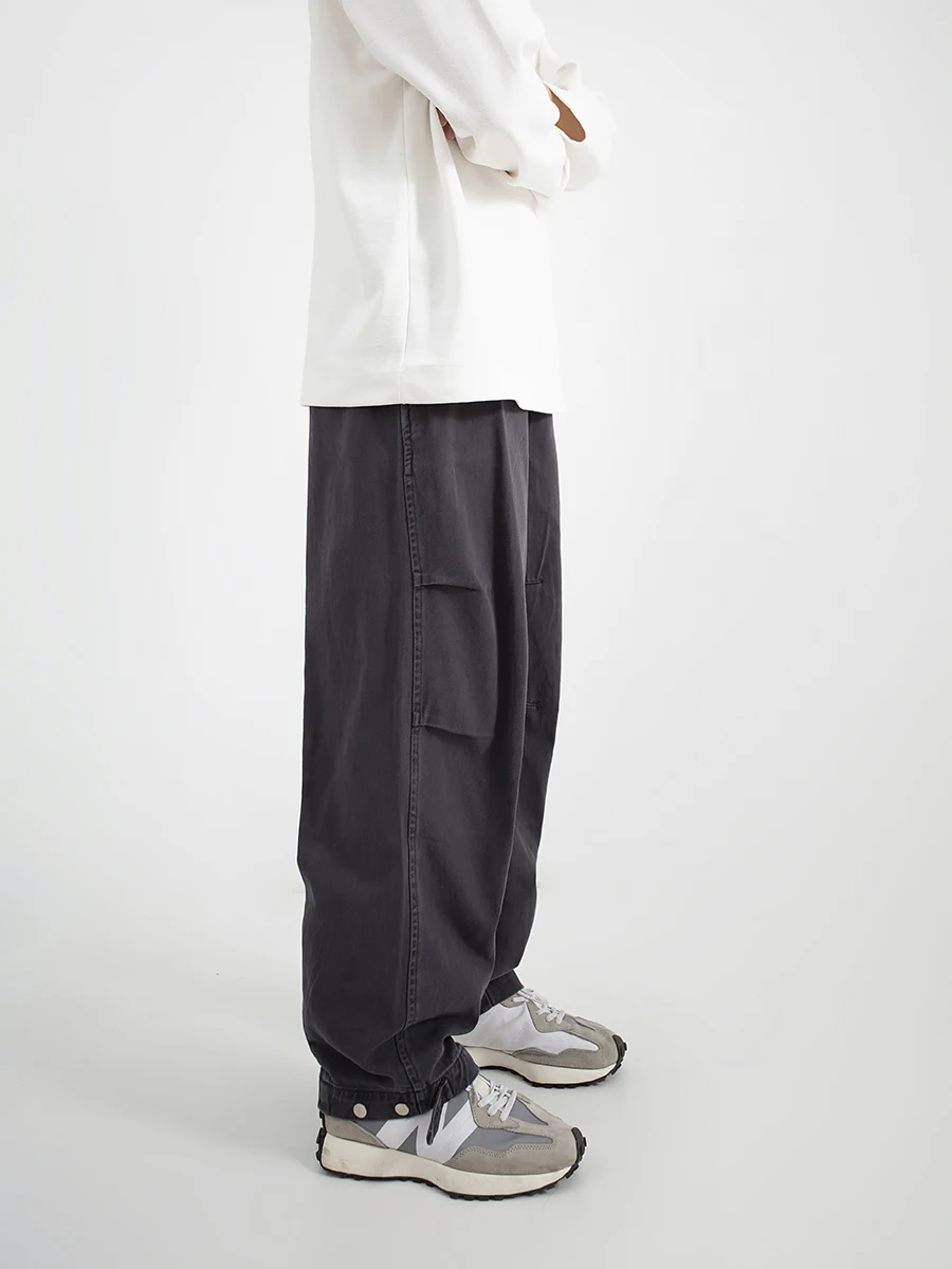 

ey Vintage Workwear Straight Leg Loose Fit Jeans 3D Tailoring Cuff Design Korean Sle Youthful ular Winter Jeans