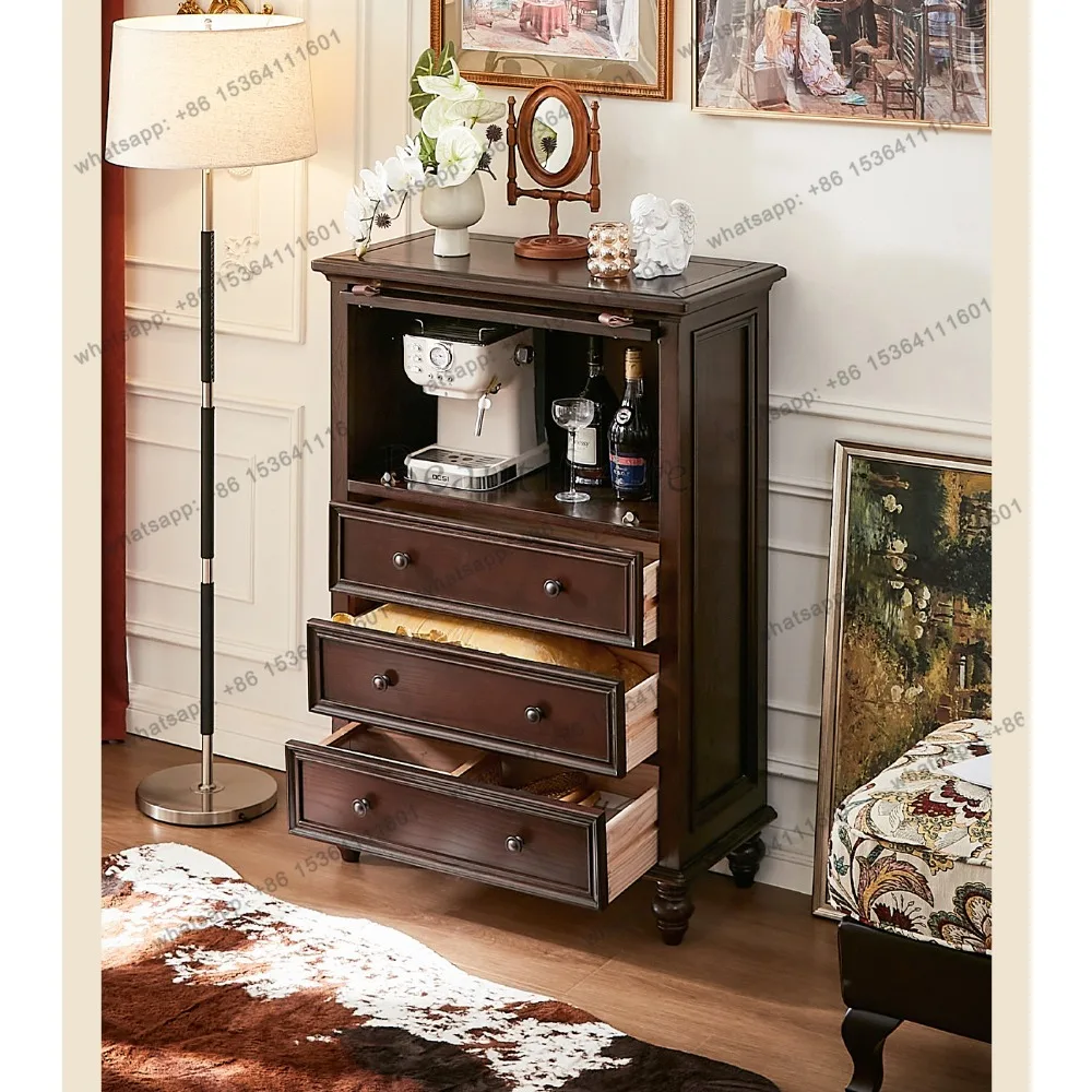 FG American solid wood chest, living room, bedside storage locker