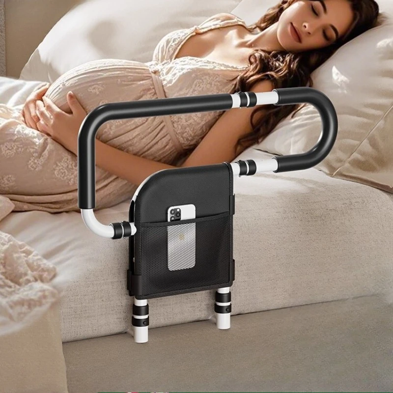 

Поручни для пожилых людей — сверхмощные поручни для кровати 350 фунтов, нескользящая прикроватная ручка, трость для предотвращения падения с карманом для хранения
