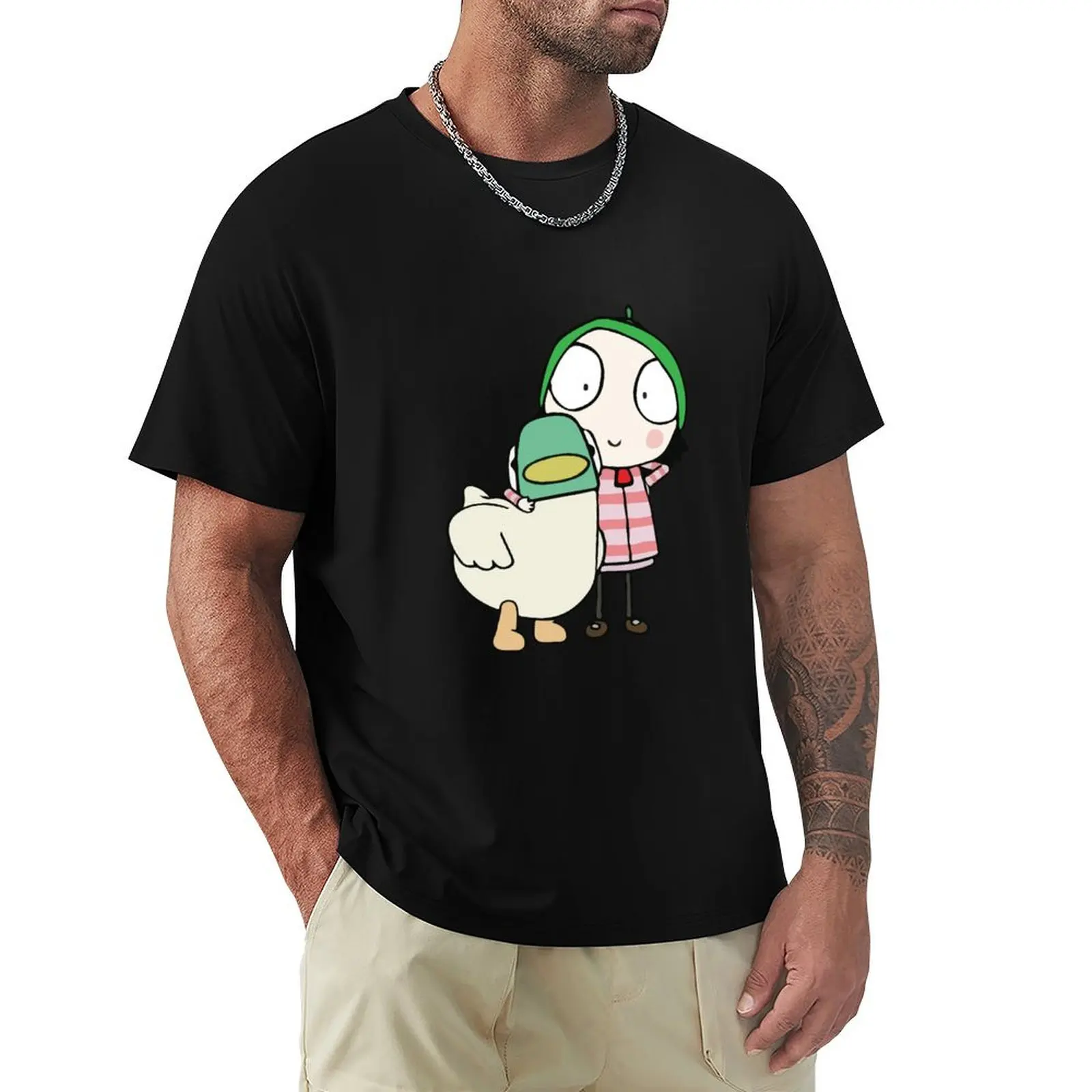 

Sarah and Duck having fun T-Shirt man t shirt oversized t shirt vintage t shirt men