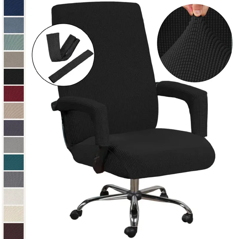 

Office Computer Chair Covers Armchair Protector Black High Quality Housse De Chaise Includ Armrest Jacquard Gamer Chair Covers