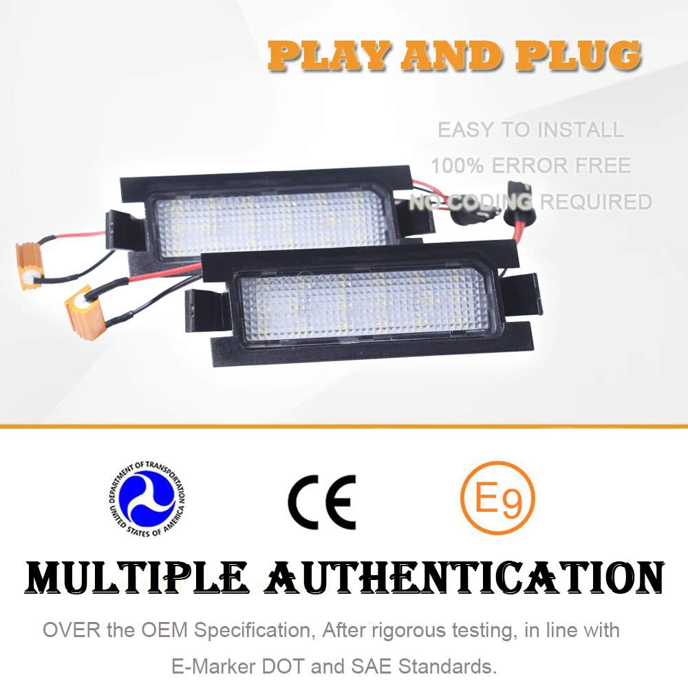 18SMD Canbus LED Reverse License Plate Lights For KIA PRO Ceed Ceed MK2 JD 2012-2018 Hyundai Accent I30 CW GD Car Accessories