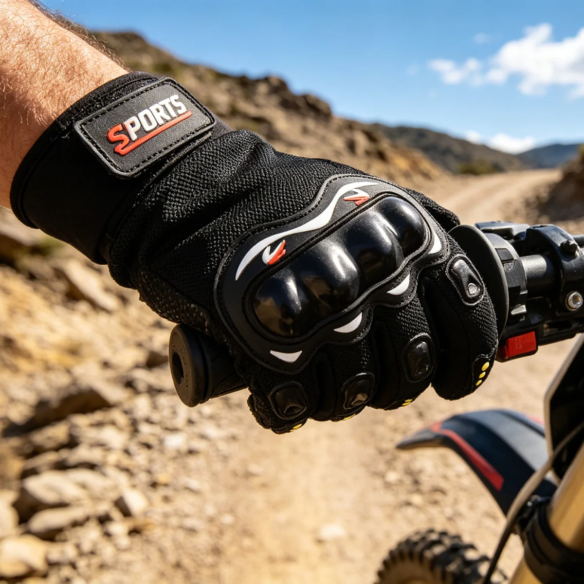 

1PC Motorcycle Gloves Full Finger Anti-slip Breathable Protective Gear Motorbike Racing Cycling ATV BMX MTB Guantes Moto