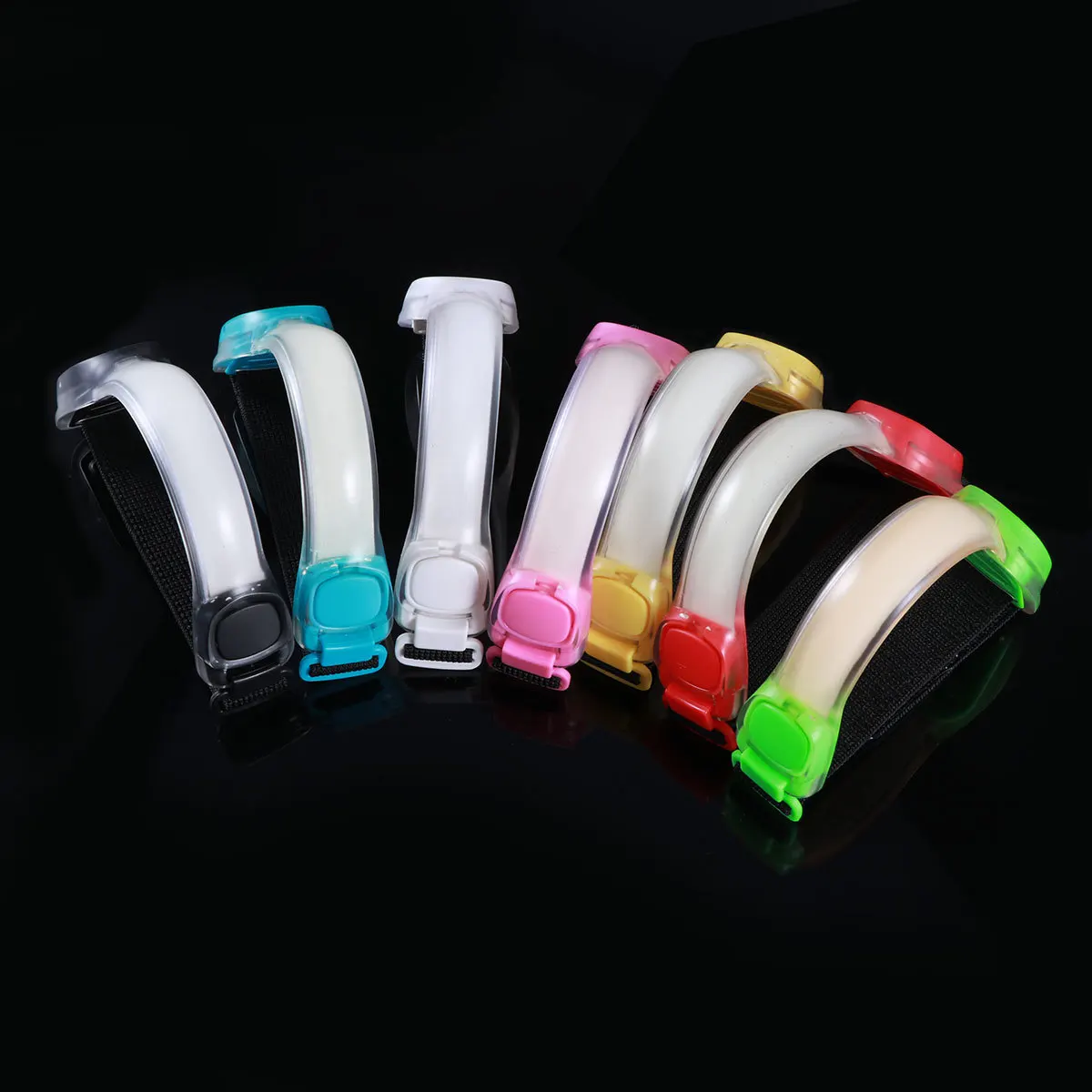 

7Pcs LED Safety Light Flexible Silicone Armband for Running Jogging Cycling Climbing Bright Visibility Glow Band for Arm Leg