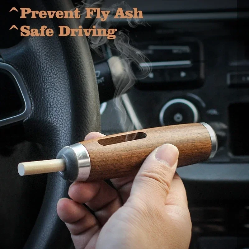 Car Ashtray Wooden Ashtray Cover Portable Ashtray Car Does Not Drop Ash Artifact Driving Accessories Auto Accessories