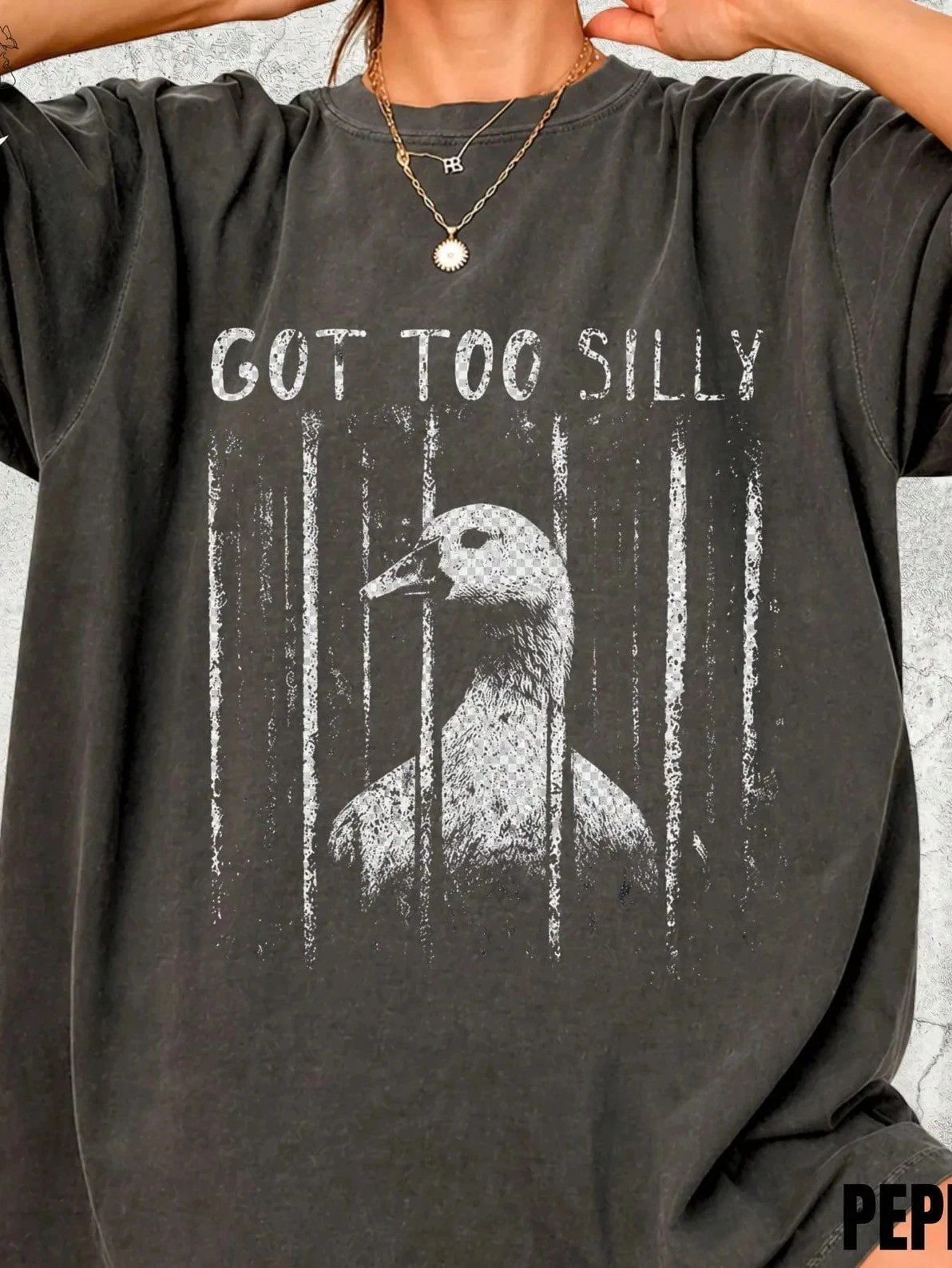 Summer Women's Got Too Silly Funny Goose Meme T-shirt Cotton and Breathable Short Sleeve Streetwear Oversized Loose Casual
