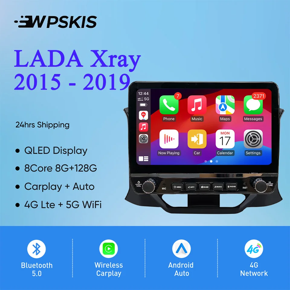 8G+128G Android 14 Car Radio Stereo Audio Multimedia DVD Player For LADA Xray 2015 2016 2017 2018 2019 Carplay Android Auto RDS